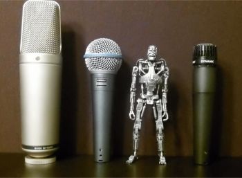 Davids Microphones with Terminator Robot